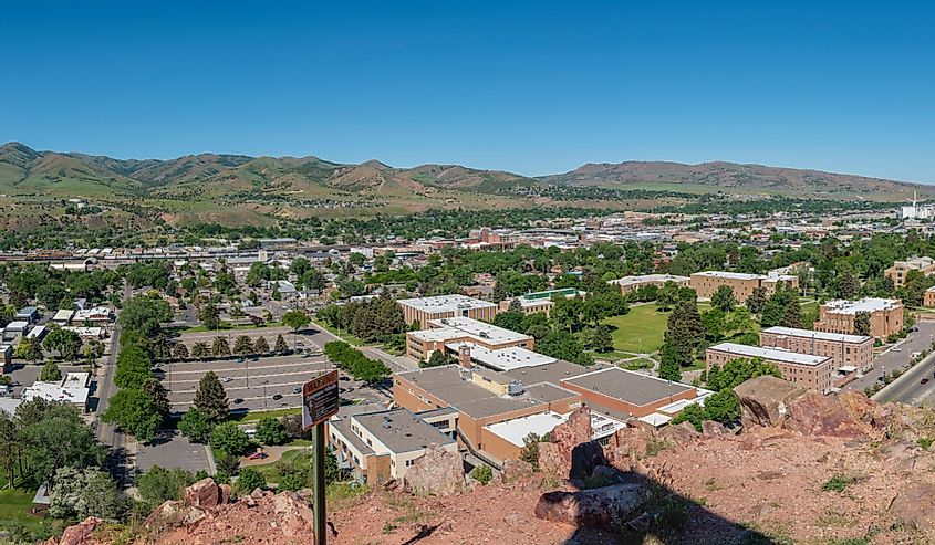 A panoramic view of the city of Pocatello in Idaho state.