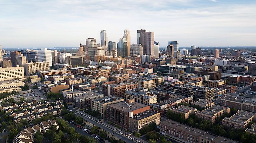 Aerial view of downtown Minneapolis, Minnesota