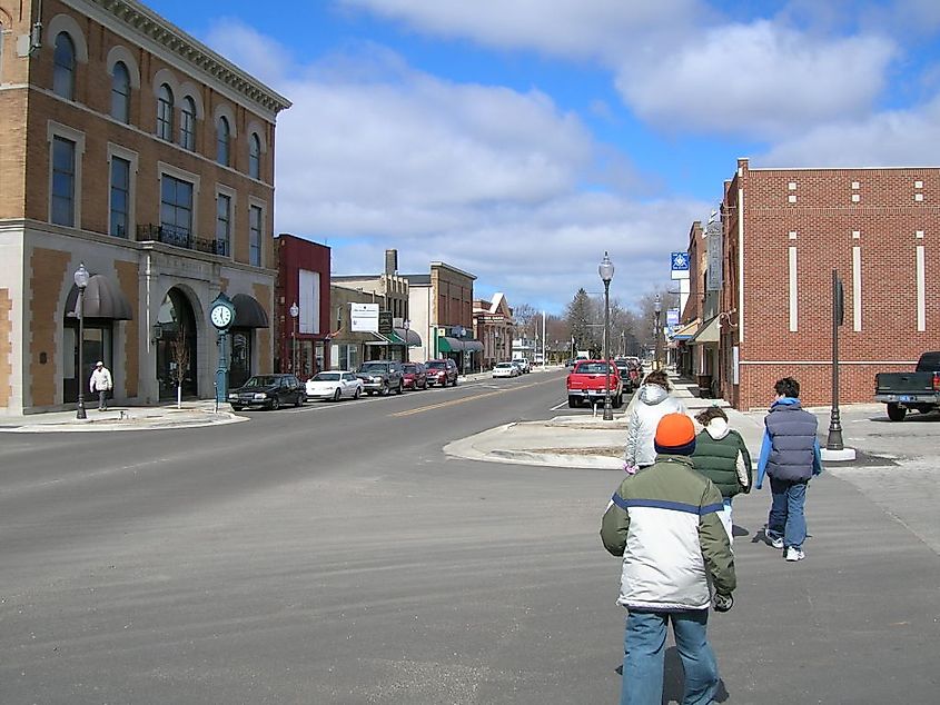 Looking north along N. Elm Street.