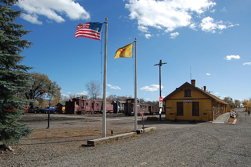 The Train Depot in Chama, New Mexico.
