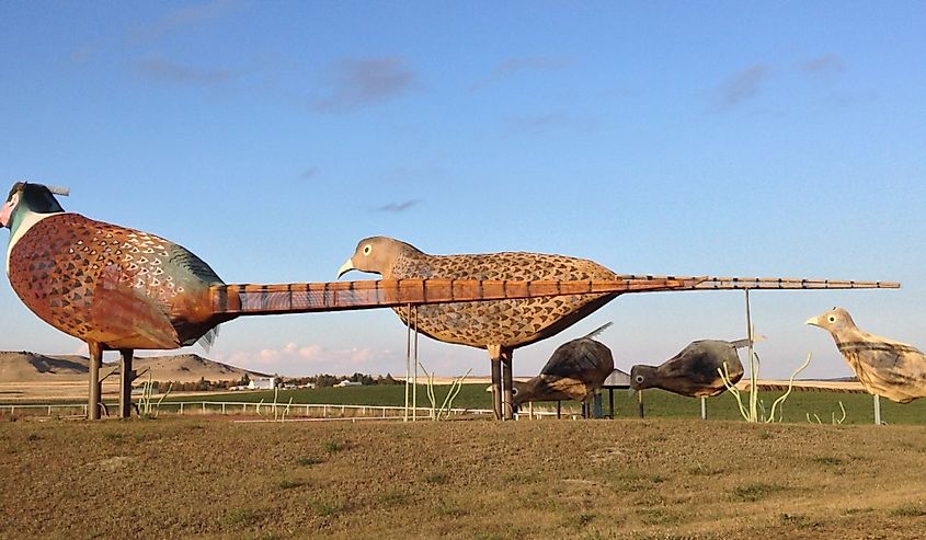 "Pheasants on the Prairie" sculpture on “the Enchanted Highway” in Regent, ND.