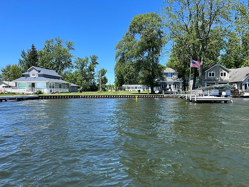 Sunny day photo from jet ski on Lake Paw Paw in Watervliet, MI.