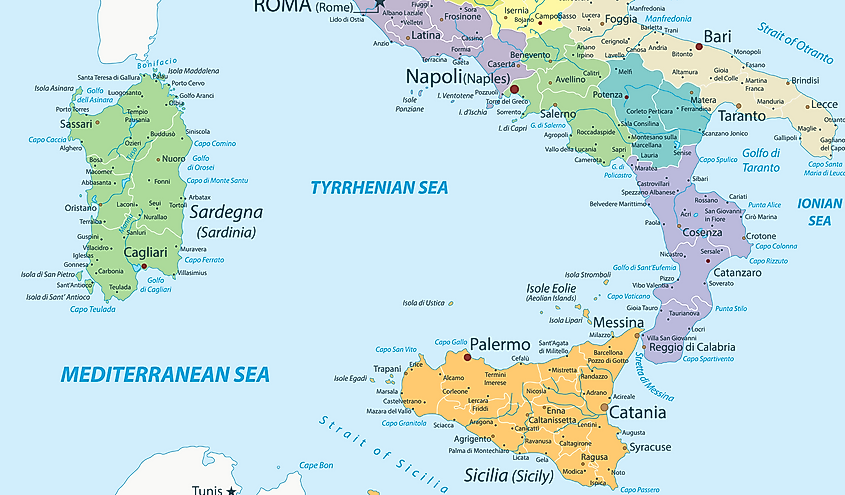 Strait of Messina map