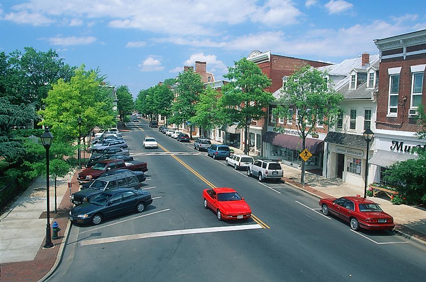 EASTON, MARYLAND - CIRCA 1990's: Main Street, Easton, Maryland.