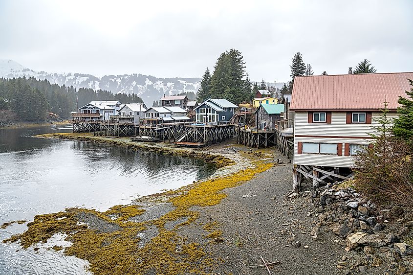 Waterfront homes in Seldovia, Alaska