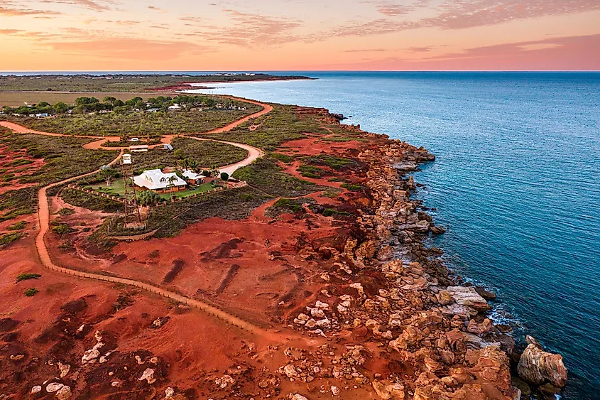 Sunset at Gantheaume Point in Broome, Western Australia.