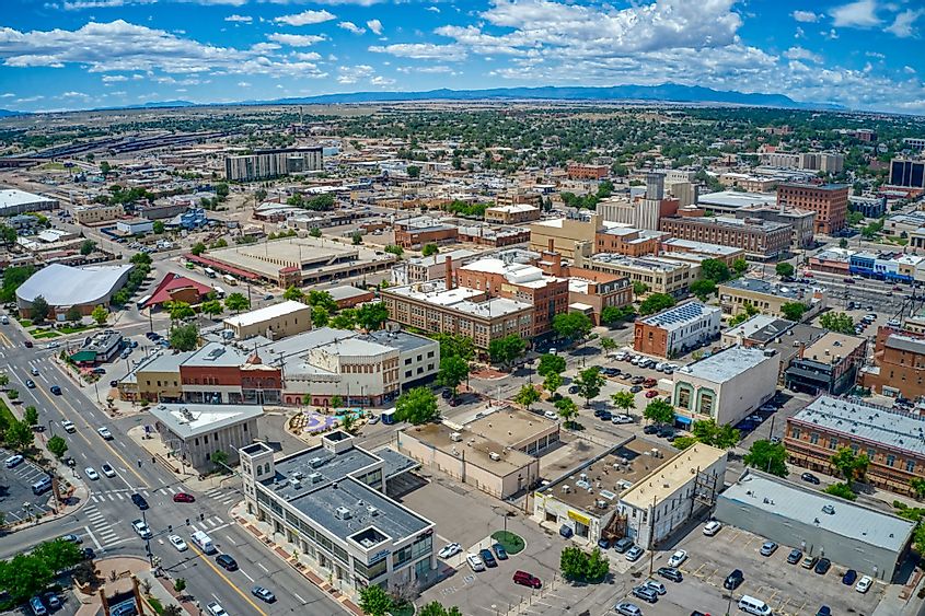 Downtown Pueblo, Colorado, during summer