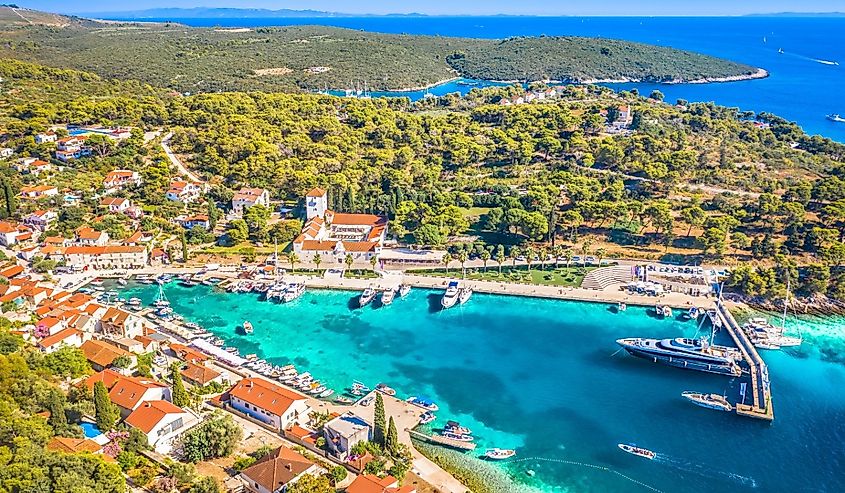 A breathtaking view of Maslinica on Solta Island, Croatia.
