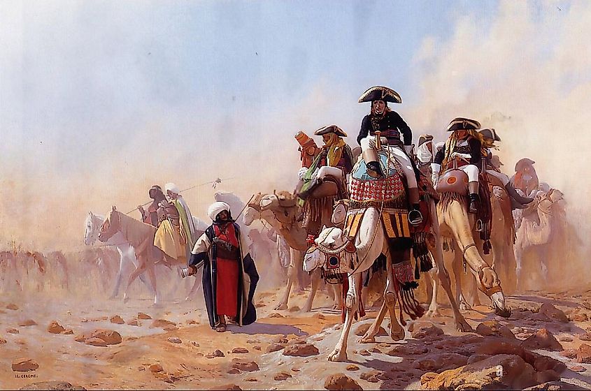 Napoleon Bonaparte in Egypt, depicted in a painting by Jean-Léon Gérôme.
