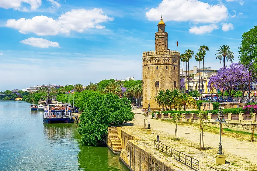 Guadalquivir Riverfront on summer day, Seville, Andalusia, Spain. Editorial credit: laraslk / Shutterstock.com
