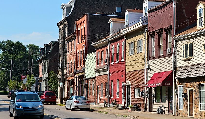Street view of residential area of Lawrenceville, Pittsburgh