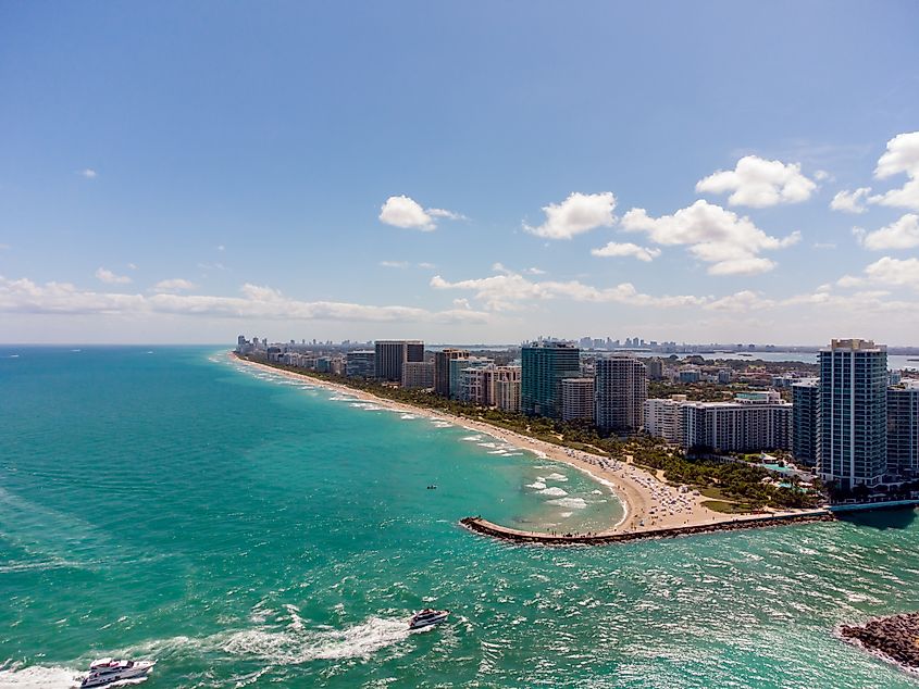 Aerial view of Bal Harbour, Florida.