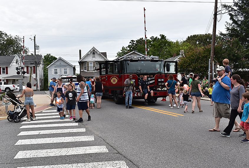 Wyoming Fire and Rescue Truck at the Peach Festival at Wyoming, Delaware.