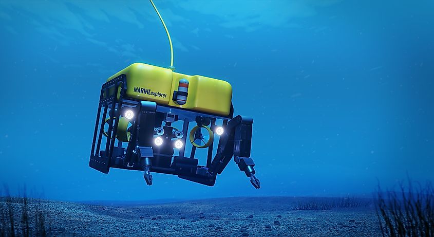 A remotely operated underwater vehicle used to map the deep seafloor.
