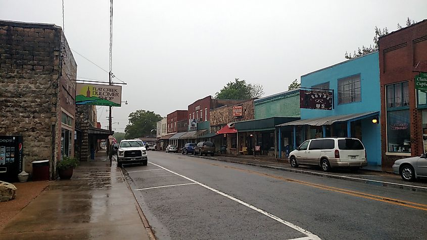 Historic commercial district of Hardy, Arkansas.