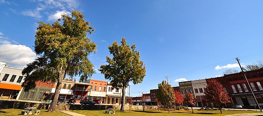 View of downtown Iuka in Mississippi.