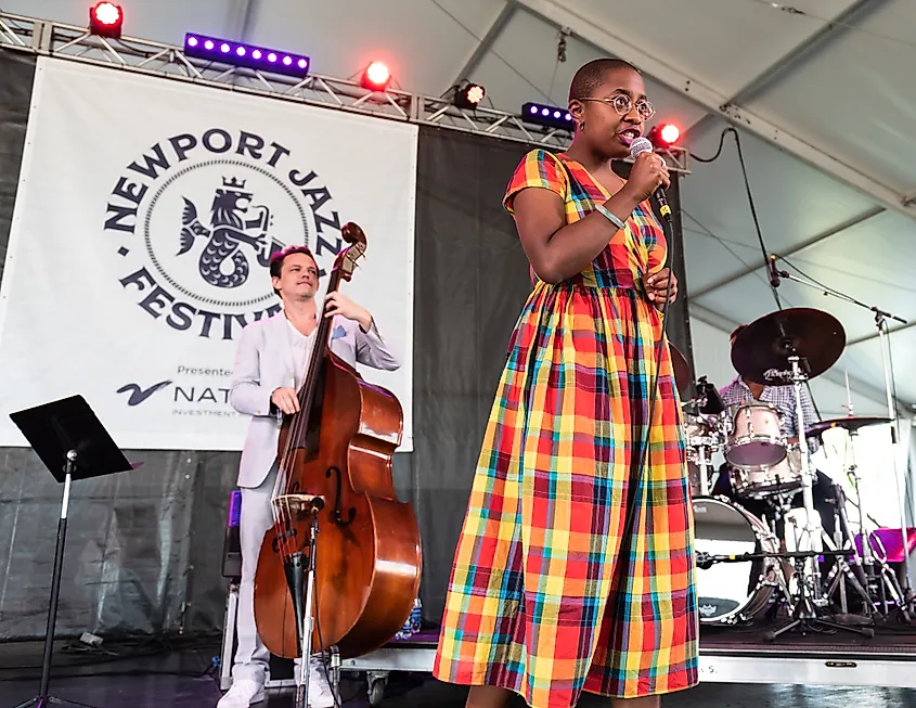 A performer at the Newport Jazz Festival in Rhode Island.