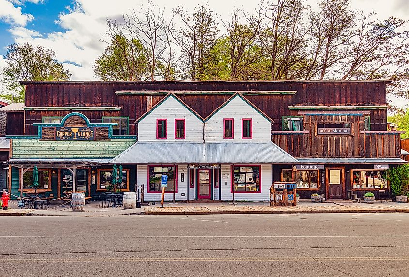 Old buildings in the historic western town of Winthrop, Washington. Editorial credit: Gareth Janzen / Shutterstock.com