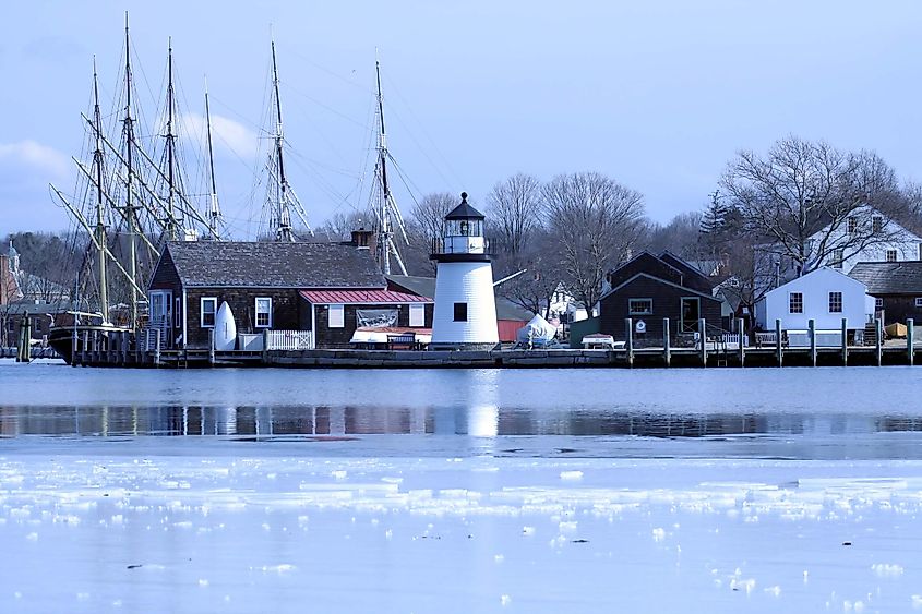 Mystic Seaport in winter.