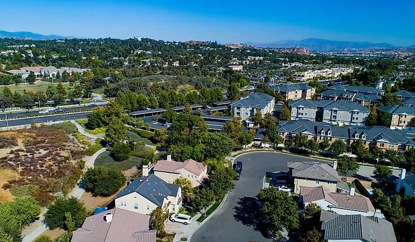 Los Angeles Suburb, Santa Clarita Aerial View