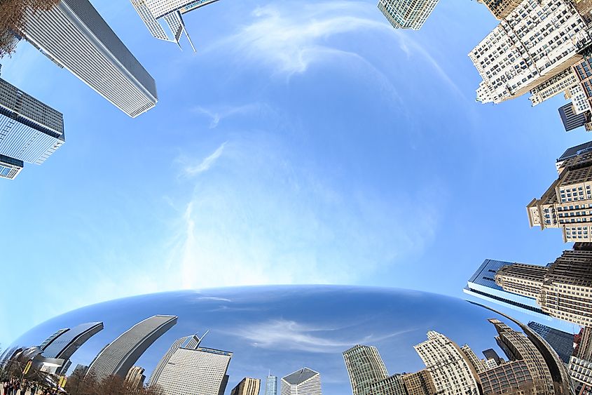 Cloud Gate, the reflective sculpture in Chicago's Millennium Park.