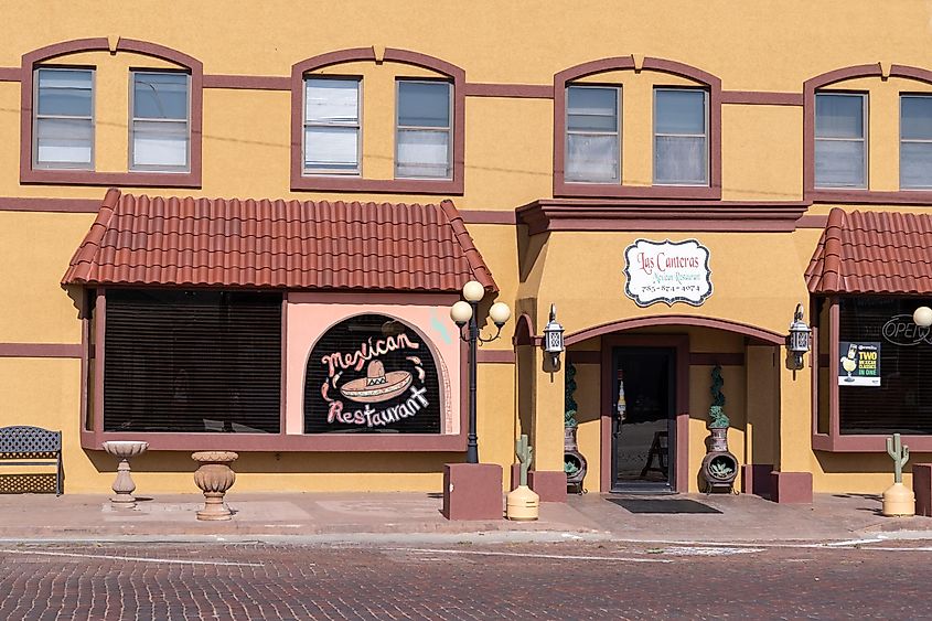 Norton, Kansas - Exterior of the Las Canteras Mexican Restaurant. Editorial credit: melissamn / Shutterstock.com