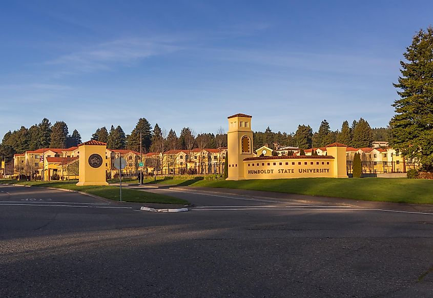 Humboldt State University in Arcata, California. Main campus buildings.