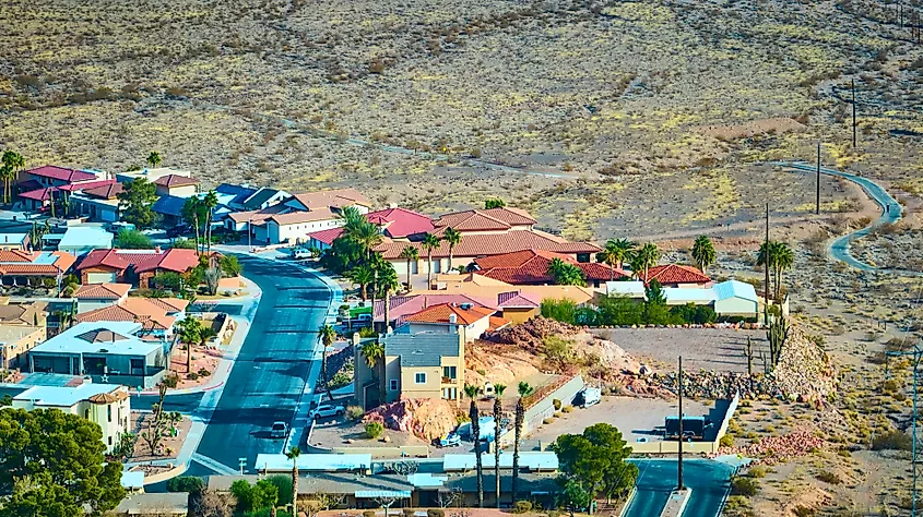 Aerial view of homes in Boulder City, Nevada