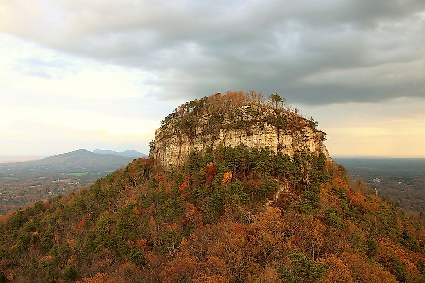 Pilot Mountain in fall.