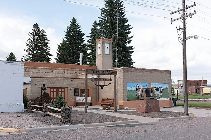 The Texas Trail Museum, formed in 1986 in a building that was formerly the power plant and firehouse for the town of Pine Bluffs, Wyoming.