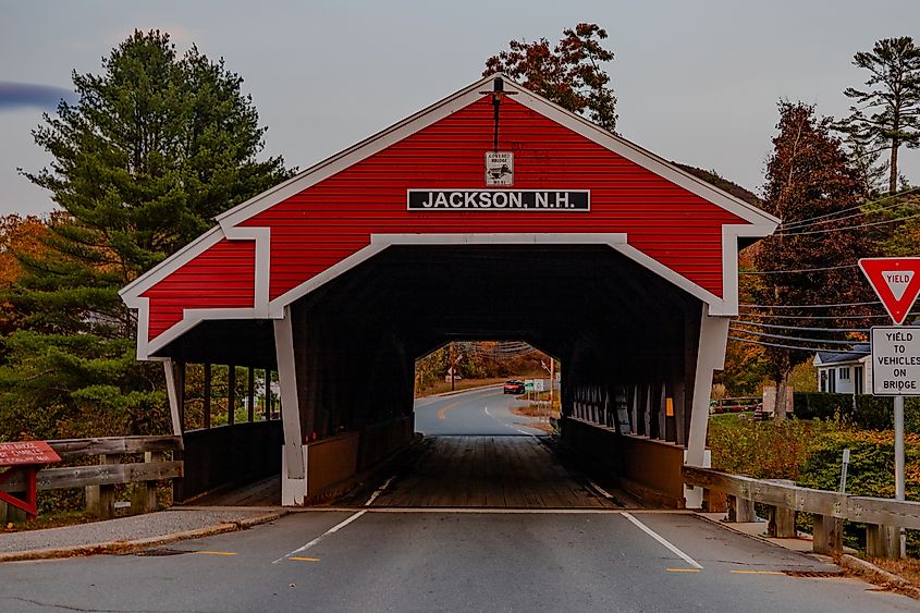 Covered bridge in Jackson, New Hampshire.