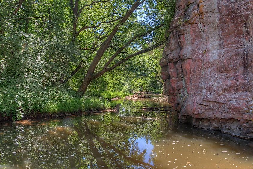 Devil's Gulch is located By Garretson, South Dakota and is where Famous Outlaw Jesse James jumped across