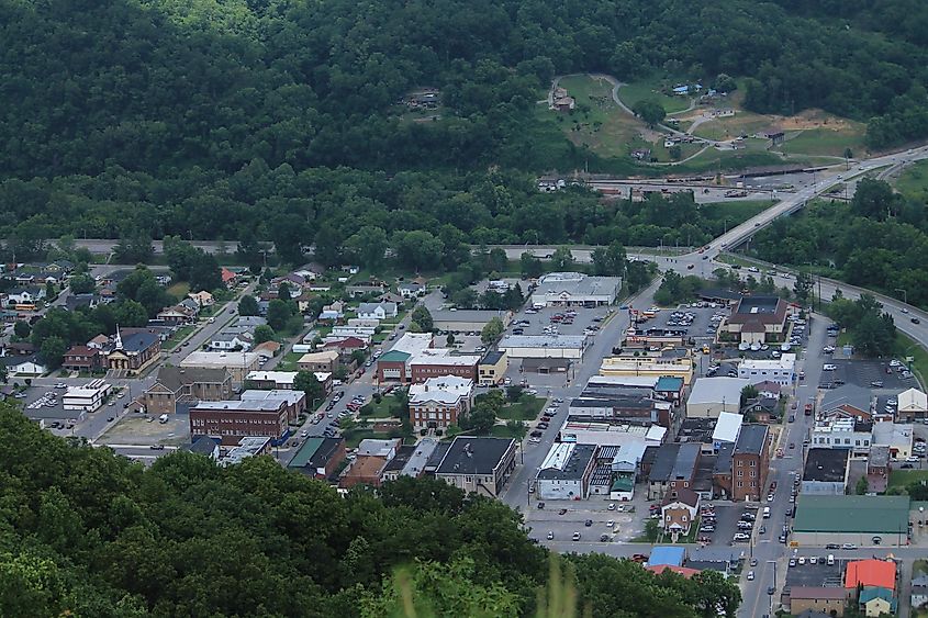 Aerial view of Pineville, Kentucky