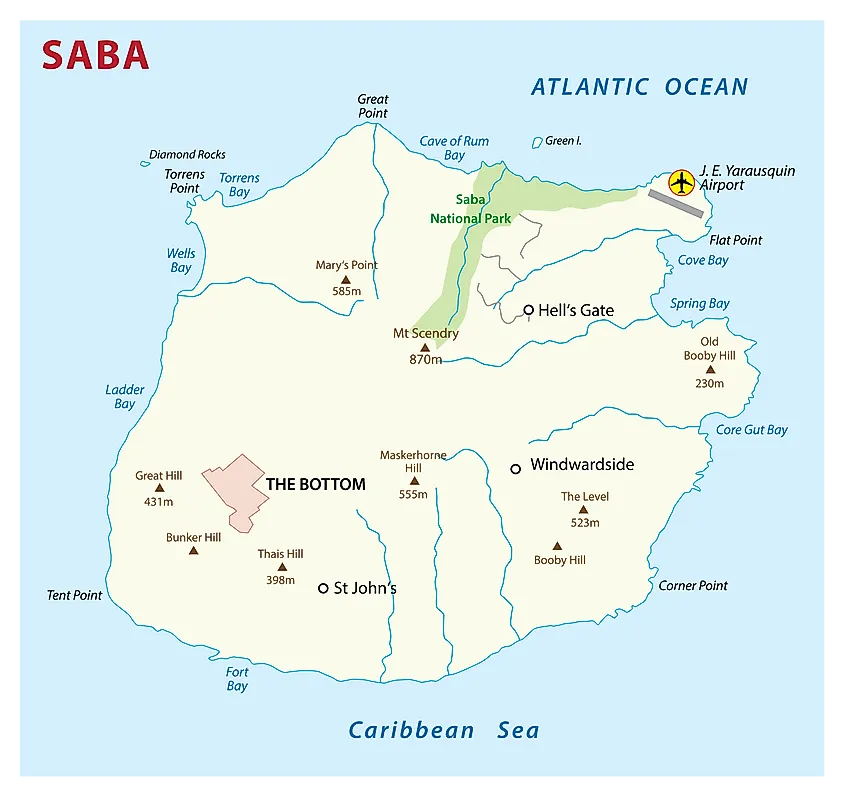 Map of Saba