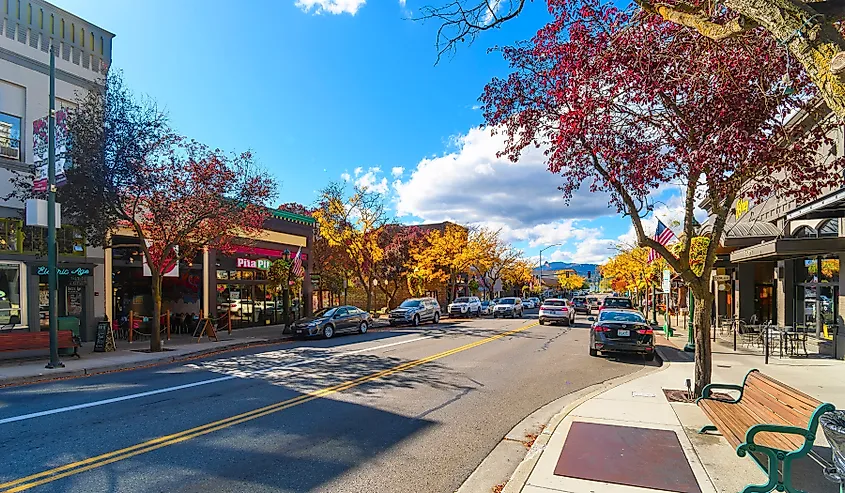 Main street in Coeur d'Alene, Idaho. 