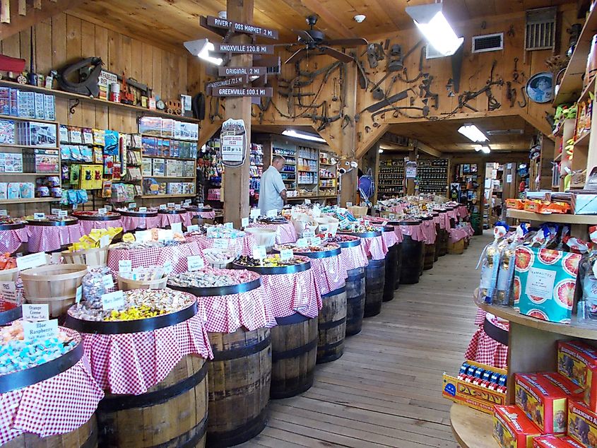 A few options from the Candy Barrel at Mast General Store Annex. Leslie Anne Perry, CC0, via Wikimedia Commons