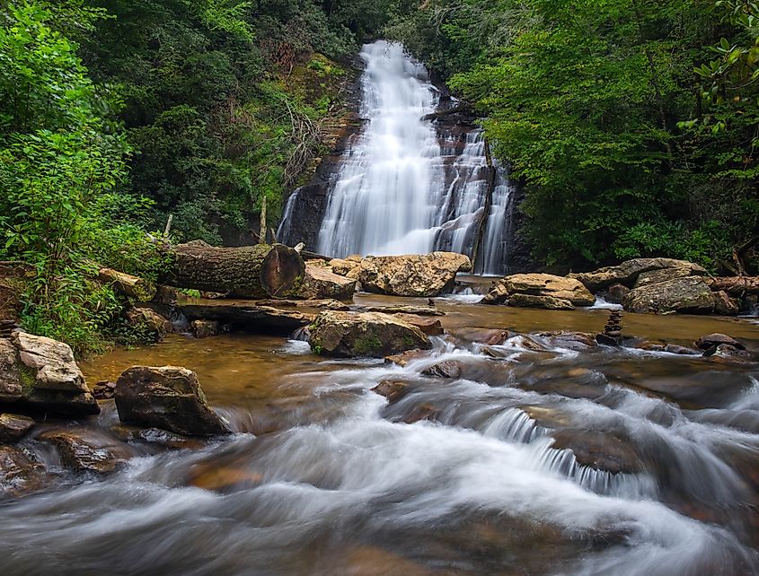 Helton Creek Falls in Blairsville, Georgia.