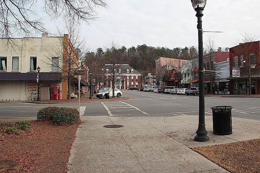 Downtown street in Calhoun, Georgia.