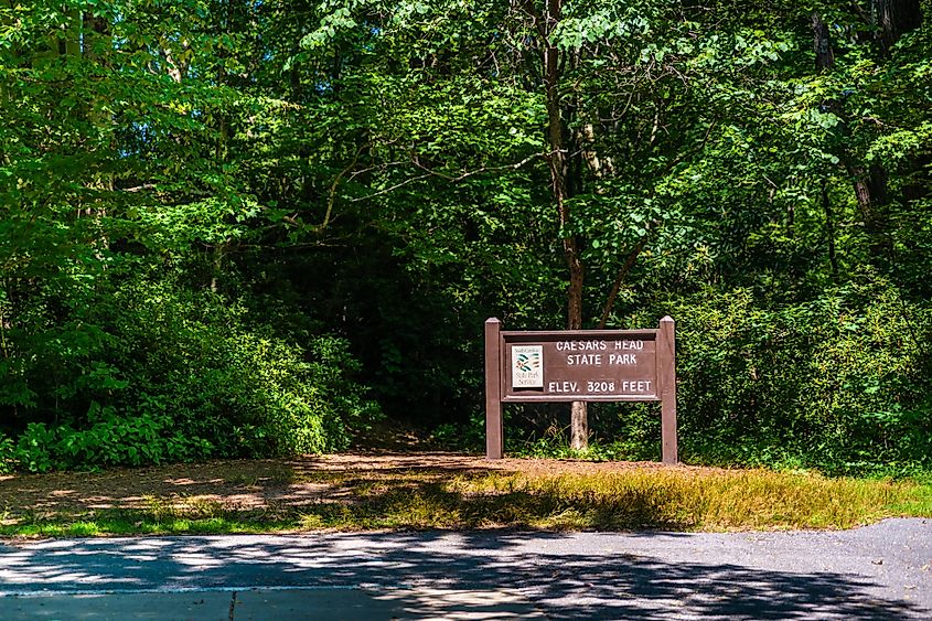 Sign for the Caesars Head State Park, South Carolina