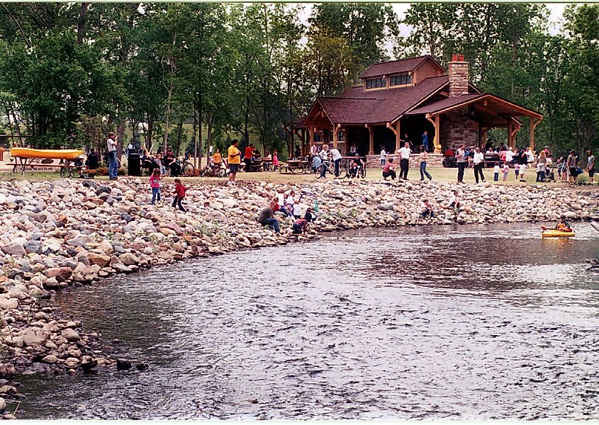 People having a good time at Riverwoods Park in Auburn Hills, Michigan.