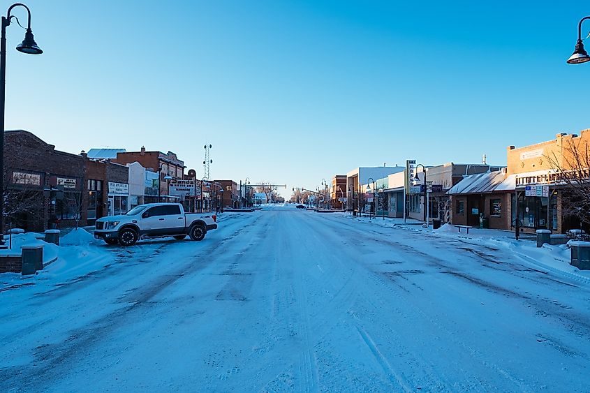 View of Clayton Street in Brush, Colorado.