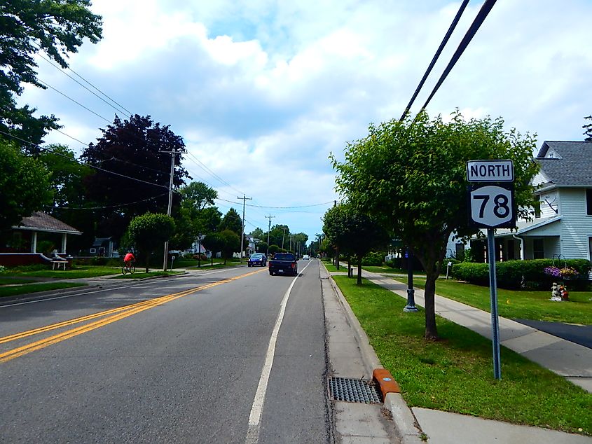 Route 78 northbound through Newfane, New York.
