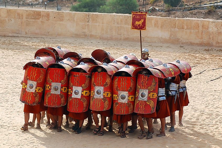 A reenactment of the Roman Army.