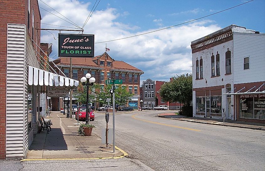 Street in downtown Catlettsburg, Kentucky.