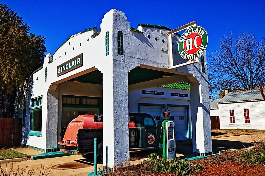 Sinclair Gas station in Albany, Texas.