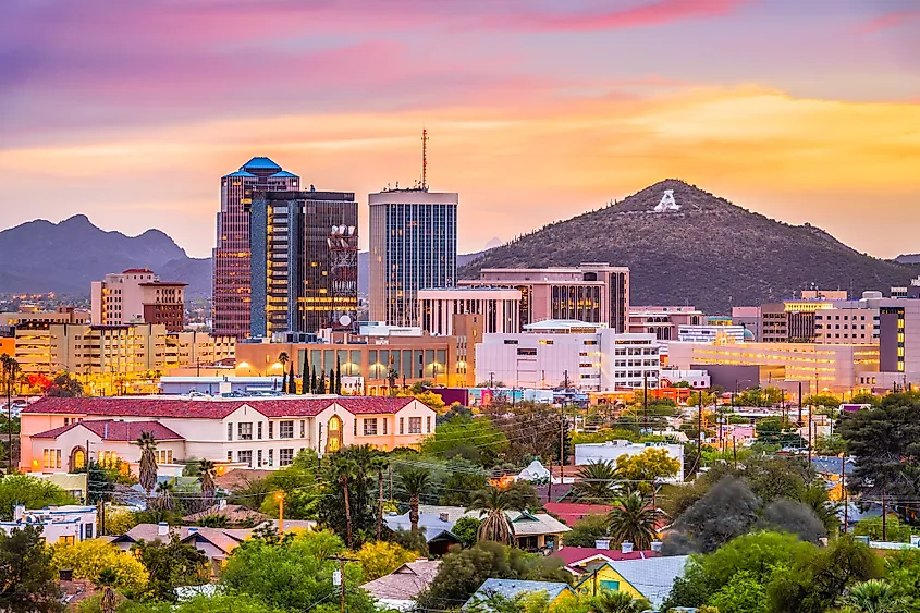 Tucson, Arizona, set among desert mountains.