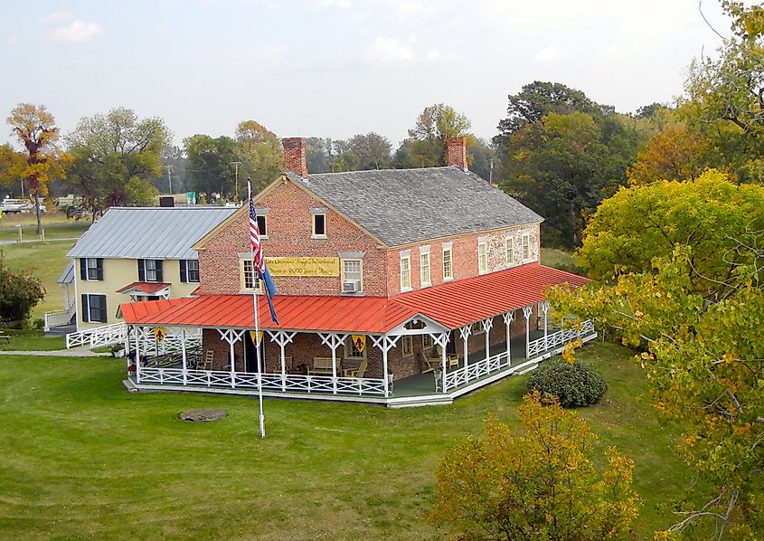 The historic tavern at Chimney Point, Vermont, now a State Historic Site.