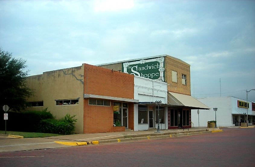 A row of shops in Seymour, Texas.