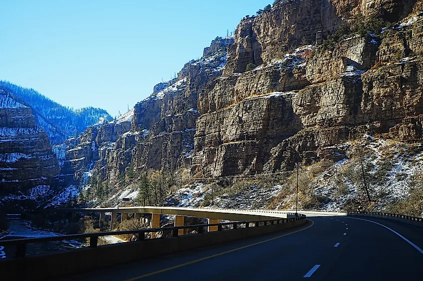 Glenwood Canyon National Recreation Area and the White River National Forest Colorado and the Colorado River.
