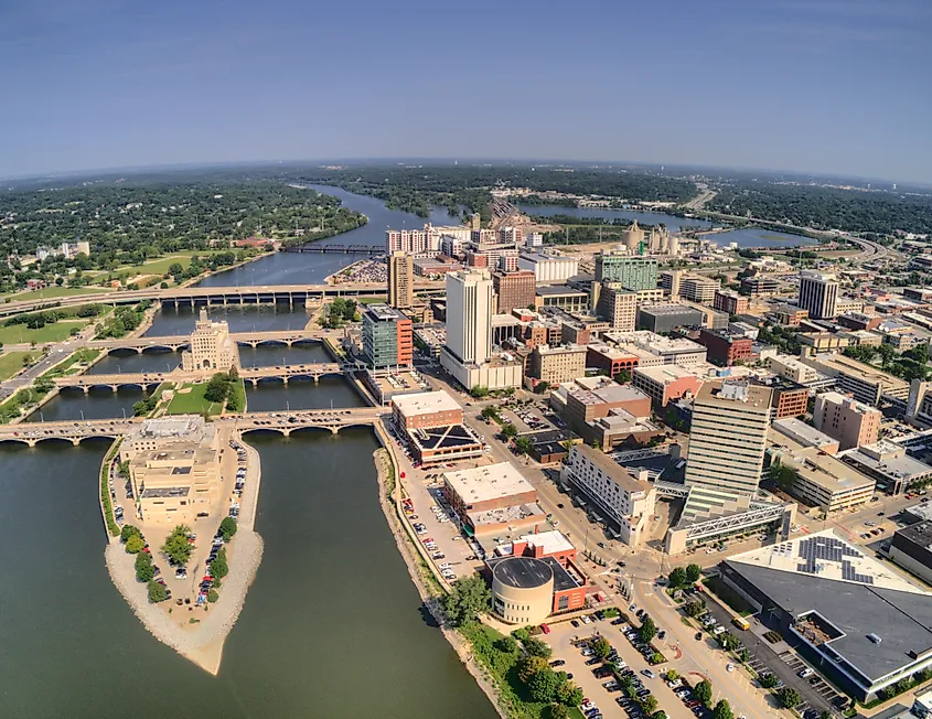 Aerial View of Cedar Rapids, Iowa during Summer